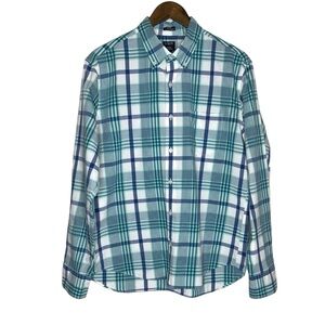 J.Crew Factory Men’s Slim Untucked Flex Washed Plaid Button Down‎ Size Large